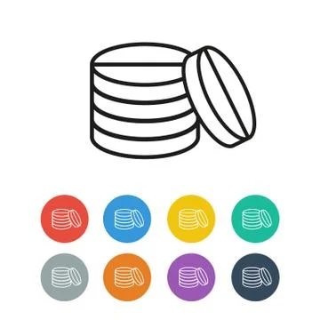 Pills vector icon colored circle Stock Illustration