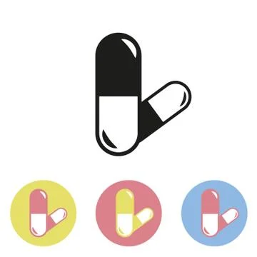 Pills vector icon Stock Illustration