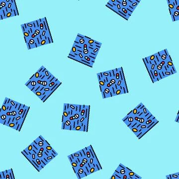 Pills water stream vector seamless pattern 스톡 일러스트