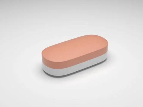 Pills on white background 3D rendering Stock Illustration