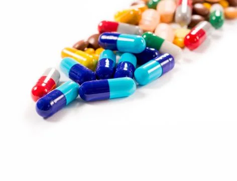 Pills on white background Stock Photos