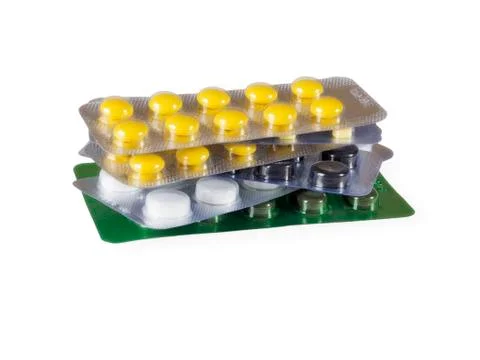 Pills on a white background Stock Photos