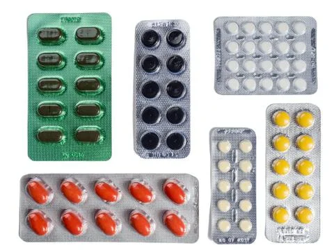 Pills on a white background Stock Photos