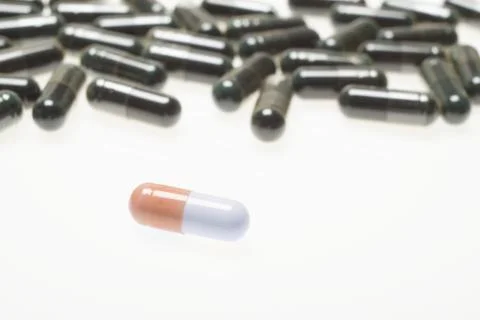 Pills on white background Stock Photos