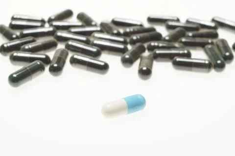 Pills on white background Stock Photos