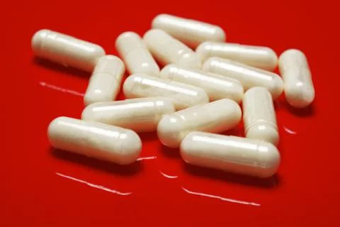 Pills on white background Stock Photos