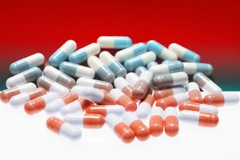 Pills on white background Stock Photos