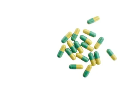 Pills on white background Stock Photos