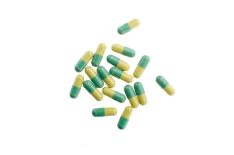 Pills on white background Stock Photos