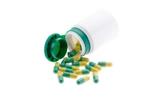 Pills on white background Stock Photos