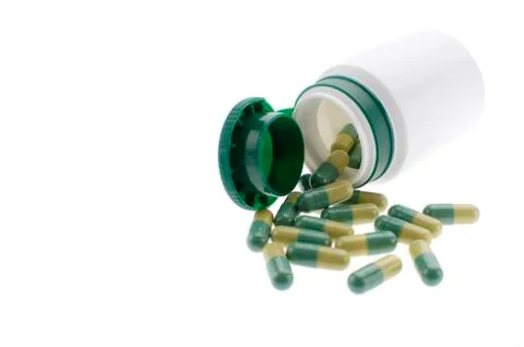 Pills on white background Foto stock