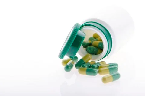 Pills on white background Stock Photos