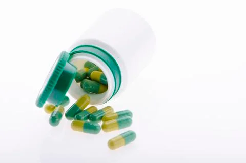 Pills on white background Stock Photos