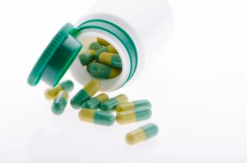 Pills on white background Stock Photos