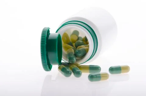 Pills on white background Stock Photos