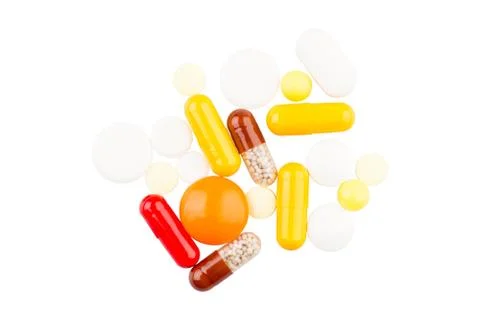 Pills on white background Stock Photos