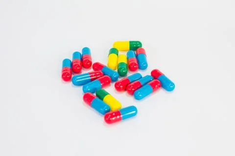 Pills on white. Stock Photos