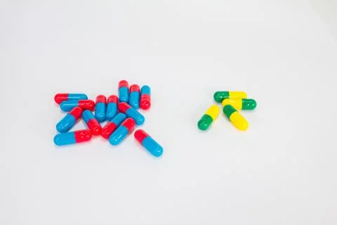 Pills on white. Foto stock