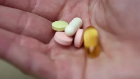 Pills in your hand Stock Footage 131864652