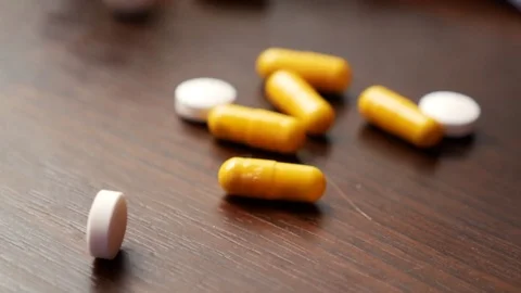 Pills.Tablets.Medicine.Pharmaceuticals Video stock 80078746
