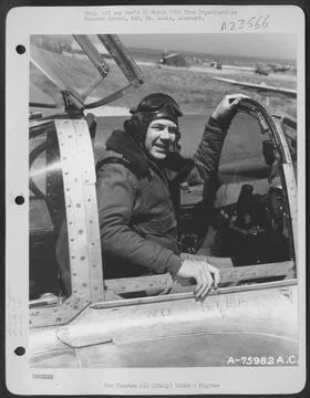 A Pilot Of The 94Th Fighter Squadron, 1St Fighter Group Poses In The Cockp... Stock Photos