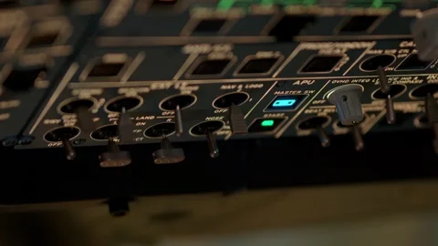 The pilot is adjusting data to prepare for takeoff Stock Footage 270449829