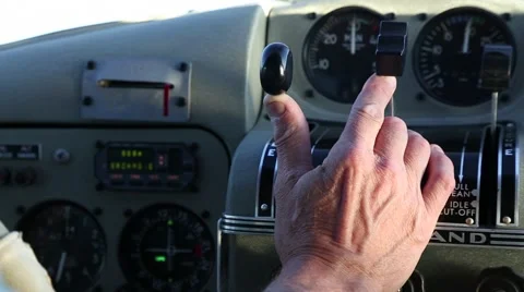 Pilot Adjusting Throttle Video stock 42208826
