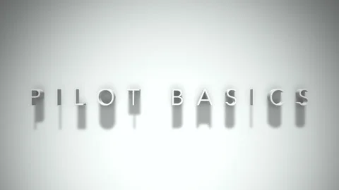 Pilot basics 3D title animation white text on a white background Stock Footage 298897216