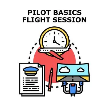 Pilot basics flight session learning concept vector Stock Illustration