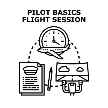 Pilot basics flight session learning concept vector Stock Illustration