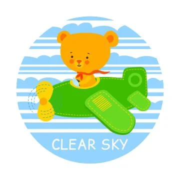 Pilot bear vector illustration Stock Illustration