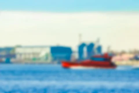 Pilot boat - blurred image Stockfoto's