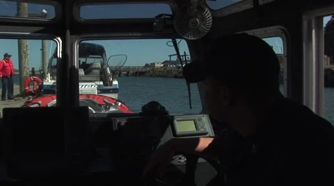 Pilot boat captain watching outside Stock Footage 57652190