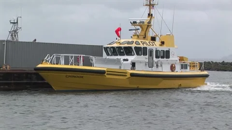 PILOT BOAT WITH DOCK Stock Footage 55773119