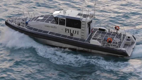 Pilot Boat in St. Thomas Stock Footage 129275247