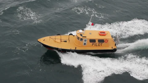 Pilot Boat - Yellow Video stock 29931539