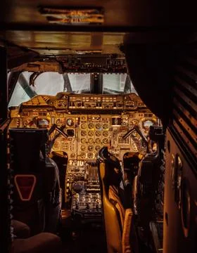 Pilot cabin interior Stock Photos