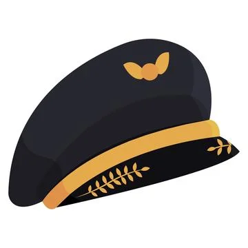 Pilot cap with golden trim. Vector Stock Illustration