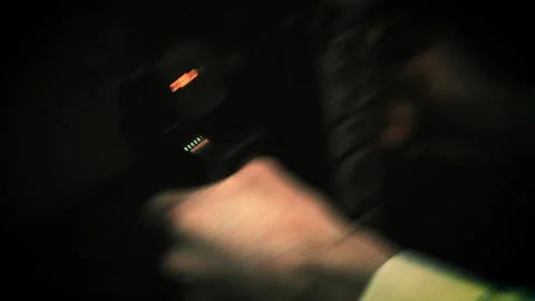 Pilot captain controls Cockpit on aeroplane in flight Stock Footage 274564733
