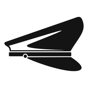 Pilot captain peaked hat uniform silhouette icon vector 스톡 일러스트
