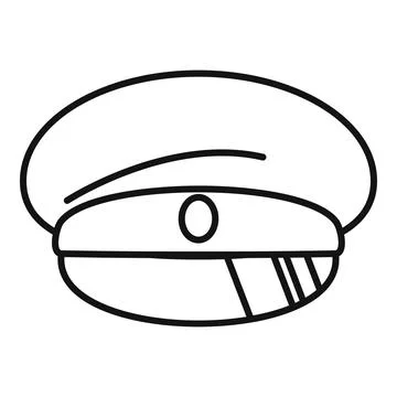 Pilot captain uniform hat line art drawing 스톡 일러스트