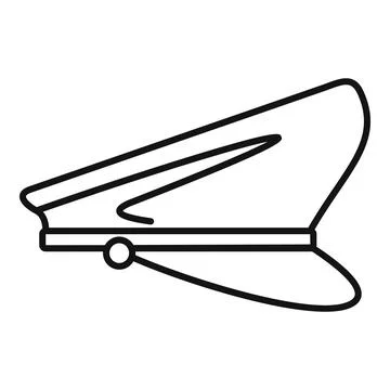 Pilot captain uniform hat vector line art icon 스톡 일러스트