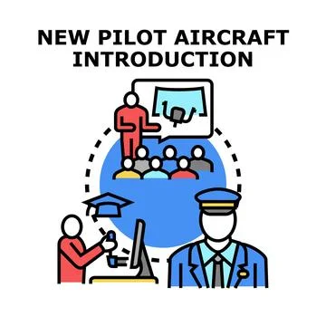 Pilot career path training and education concept Stock Illustration