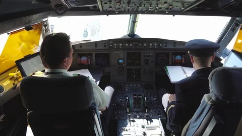 The pilot checks the aircraft for the flight Stock Footage 84387789