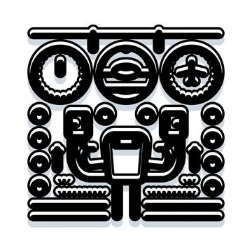 Pilot cockpit controls vector icon for aviation Stock Illustration