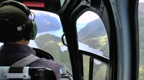 Pilot in the cockpit of the helicopter Stock Footage 44652613