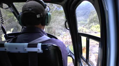 Pilot in the cockpit of the helicopter Stock Footage 44652661
