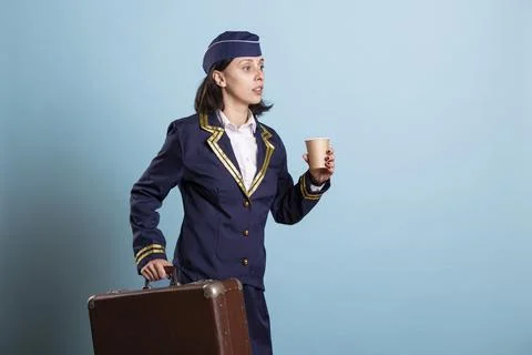 Pilot coffee break side view Stock Photos