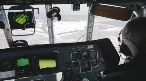 The pilot controls the helicopter Video stock 58474857