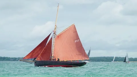 The pilot cutter "Jolie Brise" During 2025 Round the Island Race Isle of Wight Stock Footage 337936665